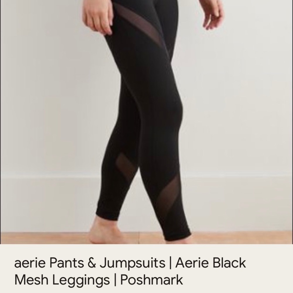 Aerie Black Mesh Leggings